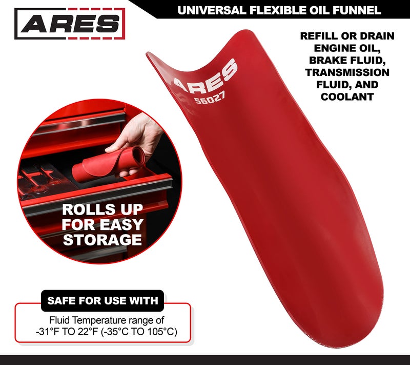 ARES 56027 - Universal Flexible Oil Funnel - Spill-Free Oil Filling - Easy to Use 1-Person Design - Fits Multiple Applications - Image 3